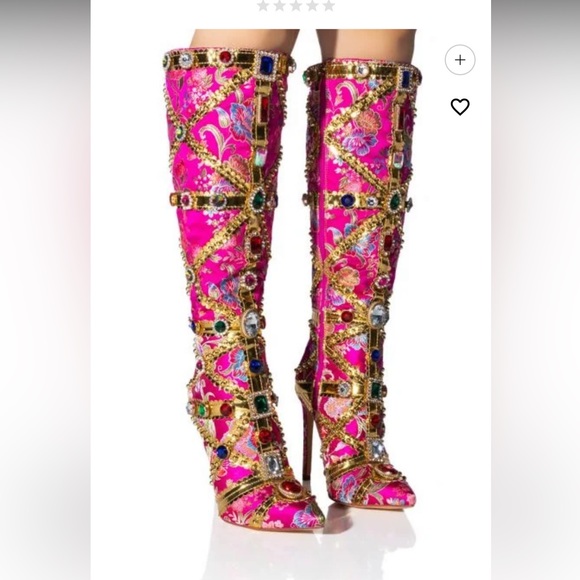 Dolls Kill Shoes - NWB Azalea wang CONFIDENT EMBELLISHED BOOT IN PINK Size 9